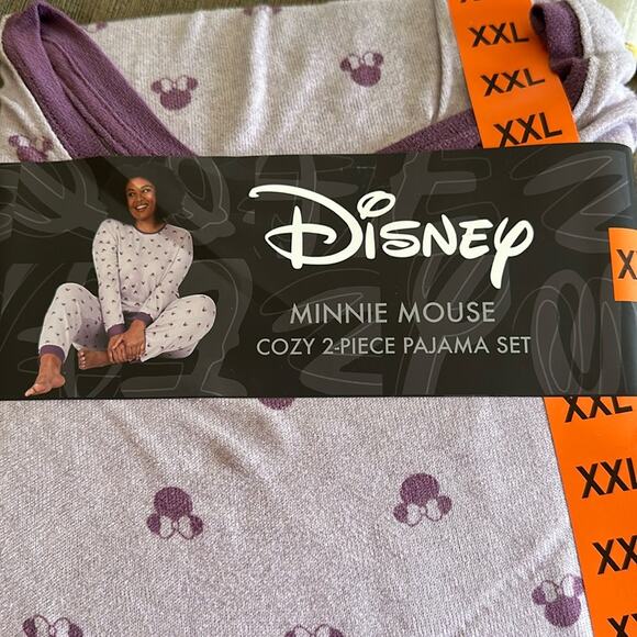 Disney Minnie Mouse Pajama Set Jogger Style size XXL Women’s Purple Lila - Picture 3 of 4